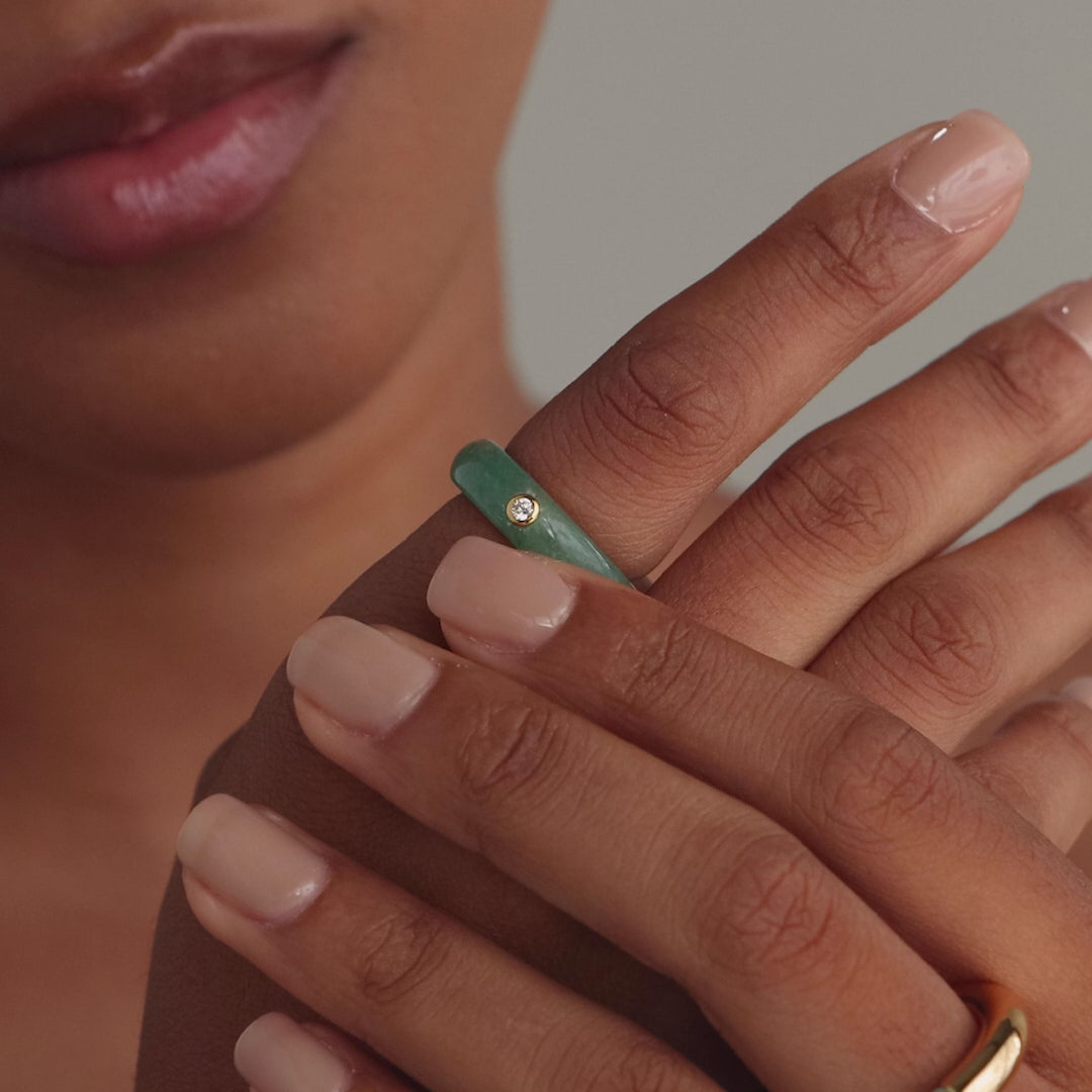 Jade diamond ring
