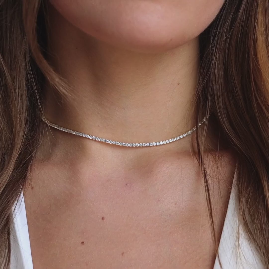 Diamond tennis choker necklace