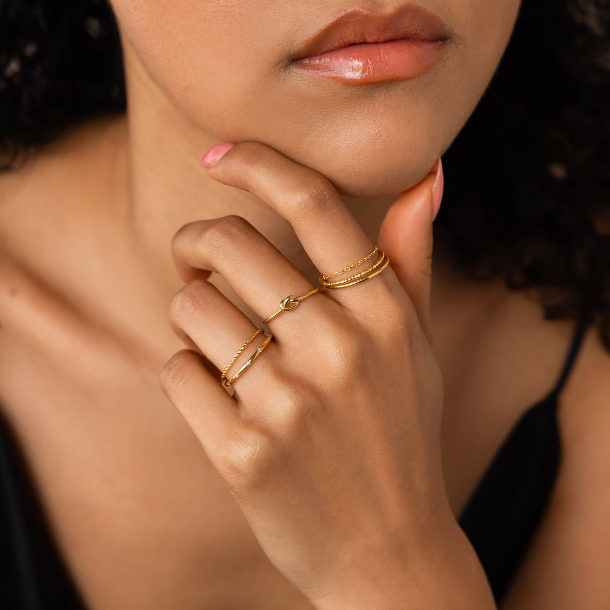 Textured stacking ring set