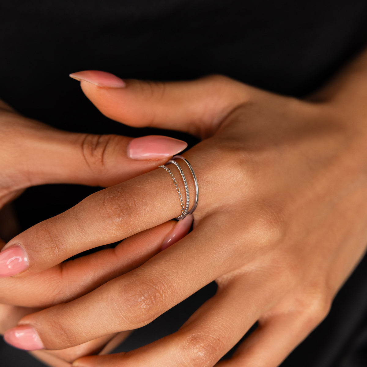 Textured stacking ring set