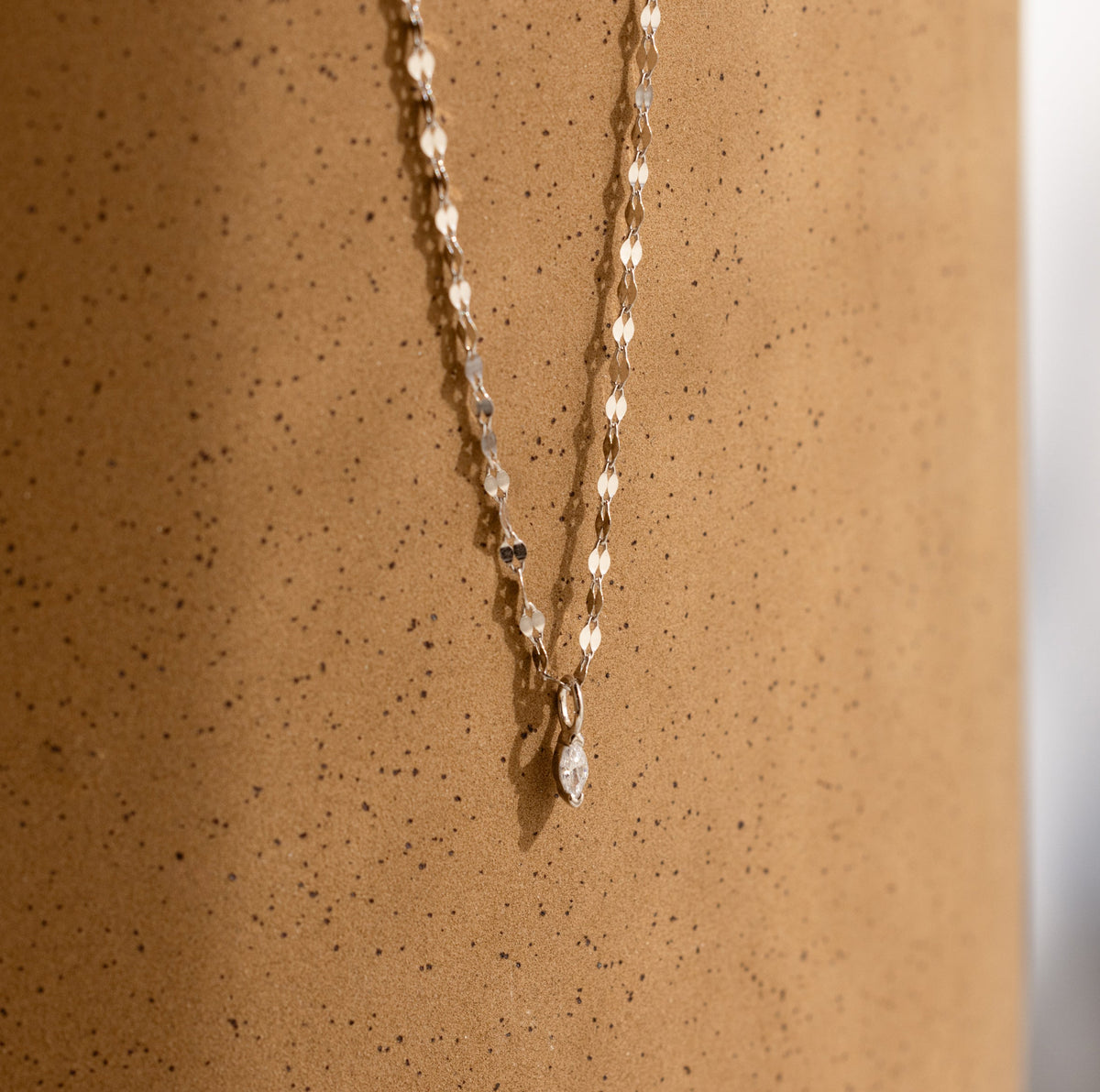 Dainty marquise pendant necklace