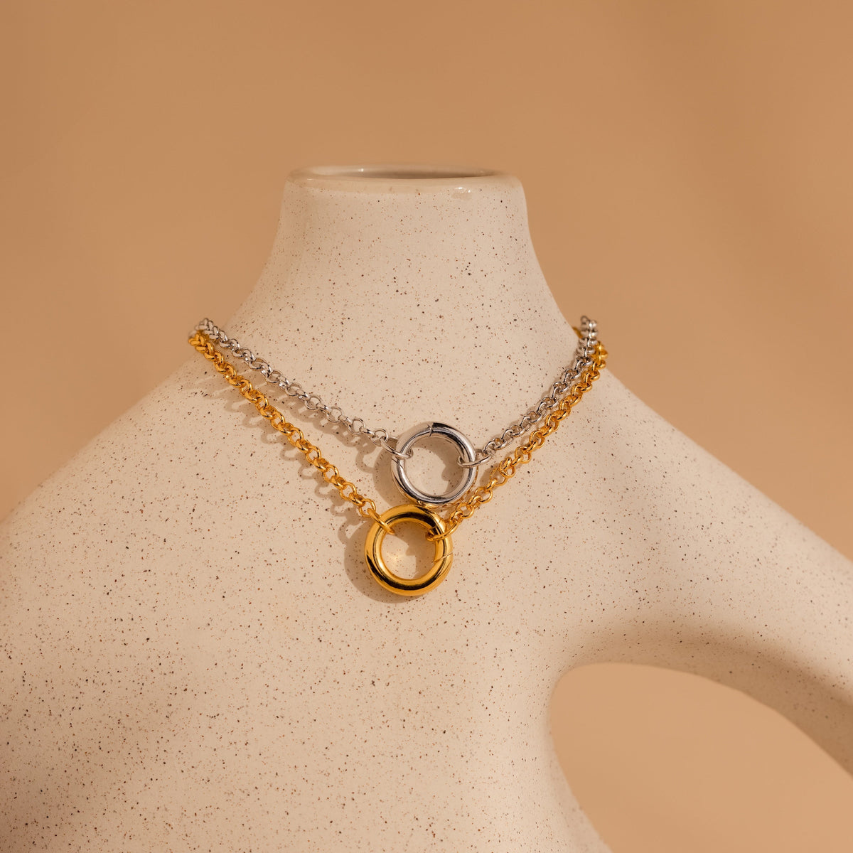 Rolo circle charm bracelet
