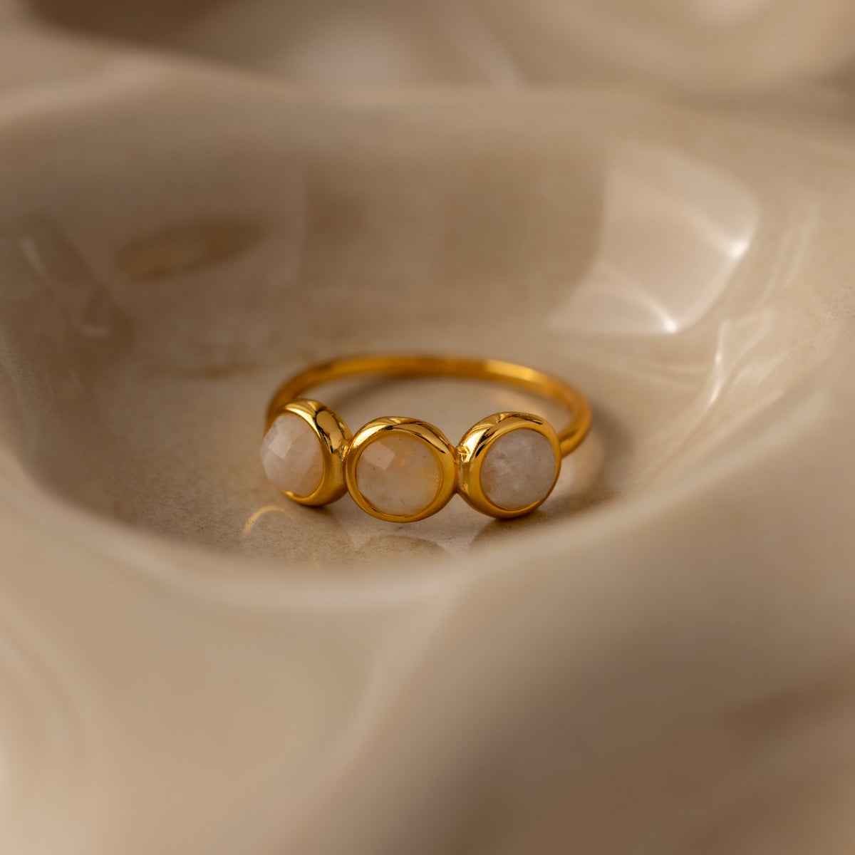 Moonstone Cluster Ring