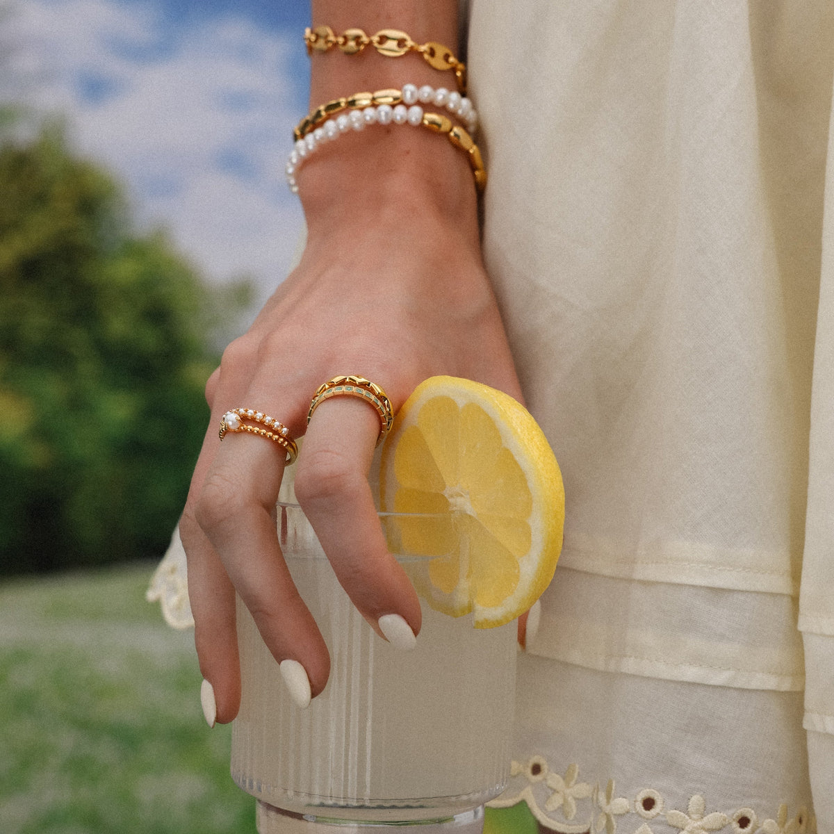 Pearl duo ring