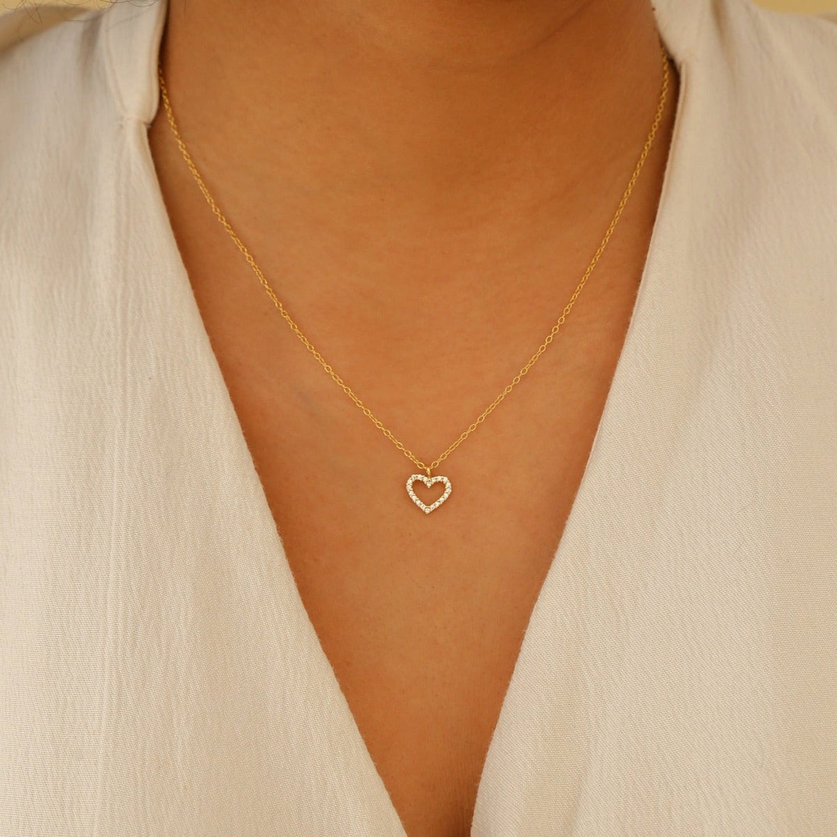 Forever pave heart necklace
