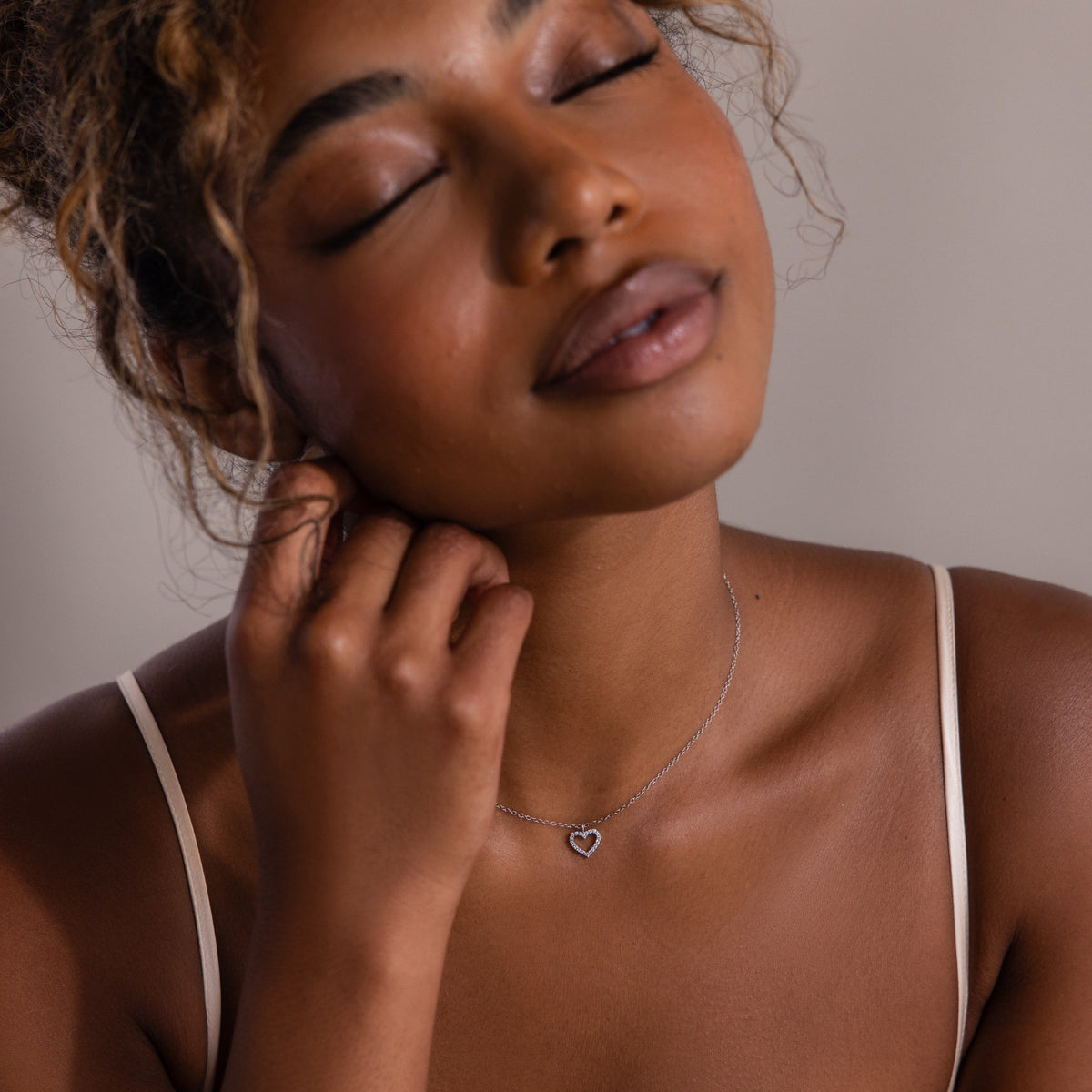 Forever pave heart necklace