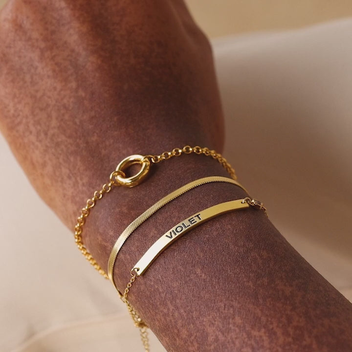 Rolo circle charm bracelet