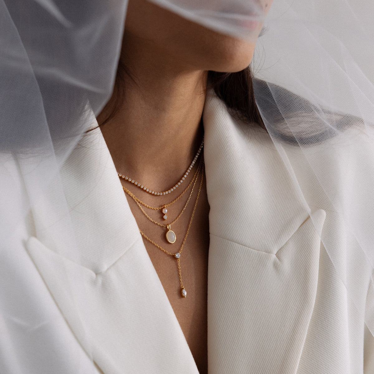 Diamond tennis choker necklace