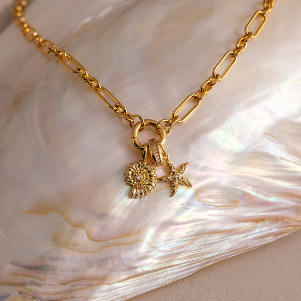 Rolo circle Figaro necklace