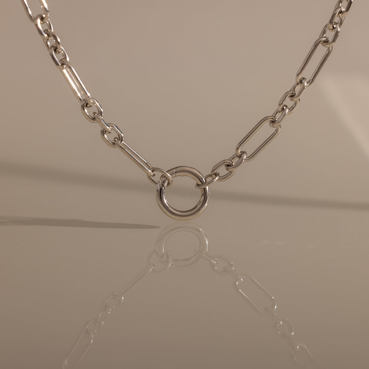 Rolo circle Figaro necklace