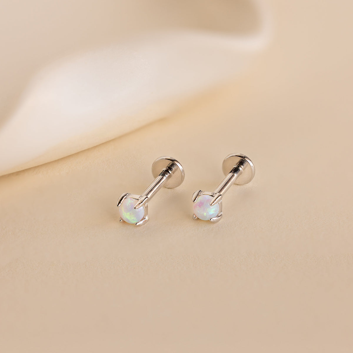 Round opal flat back studs