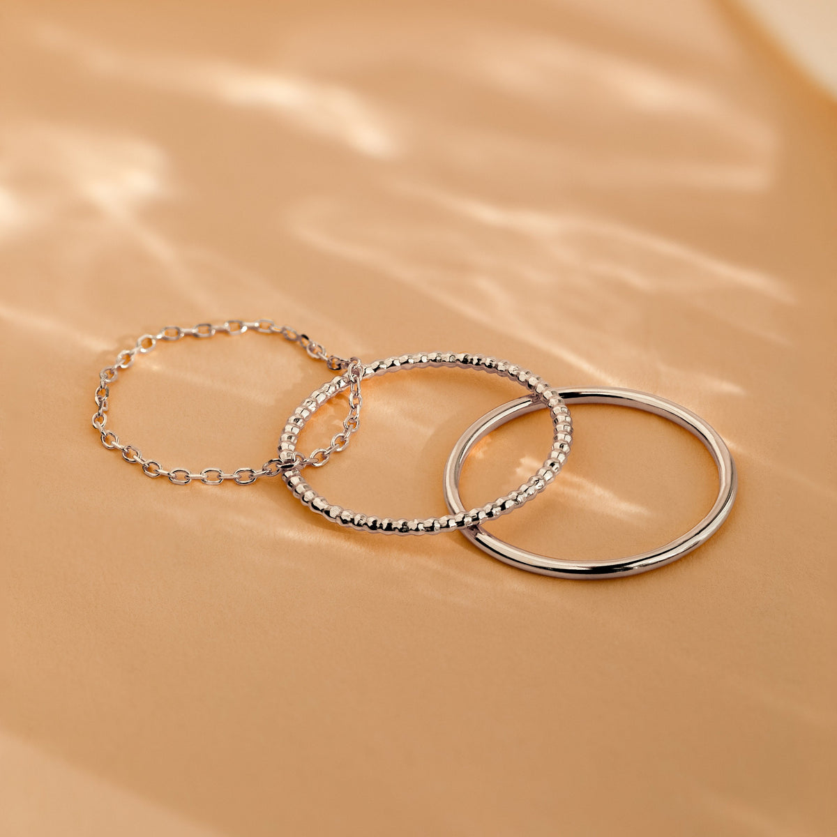 Textured stacking ring set