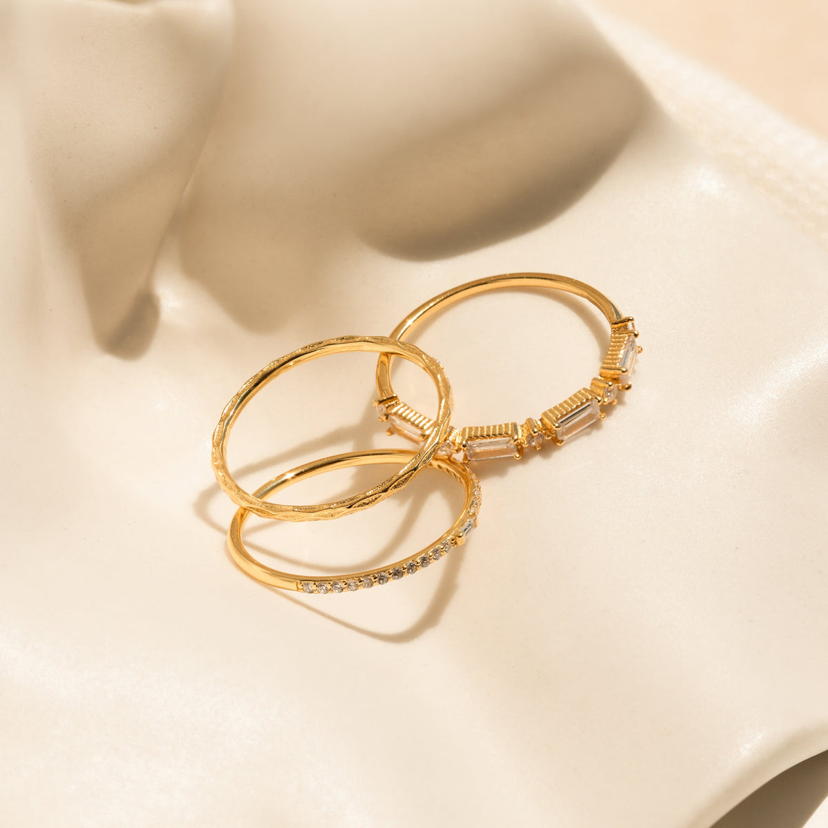 Diamond stacking ring set