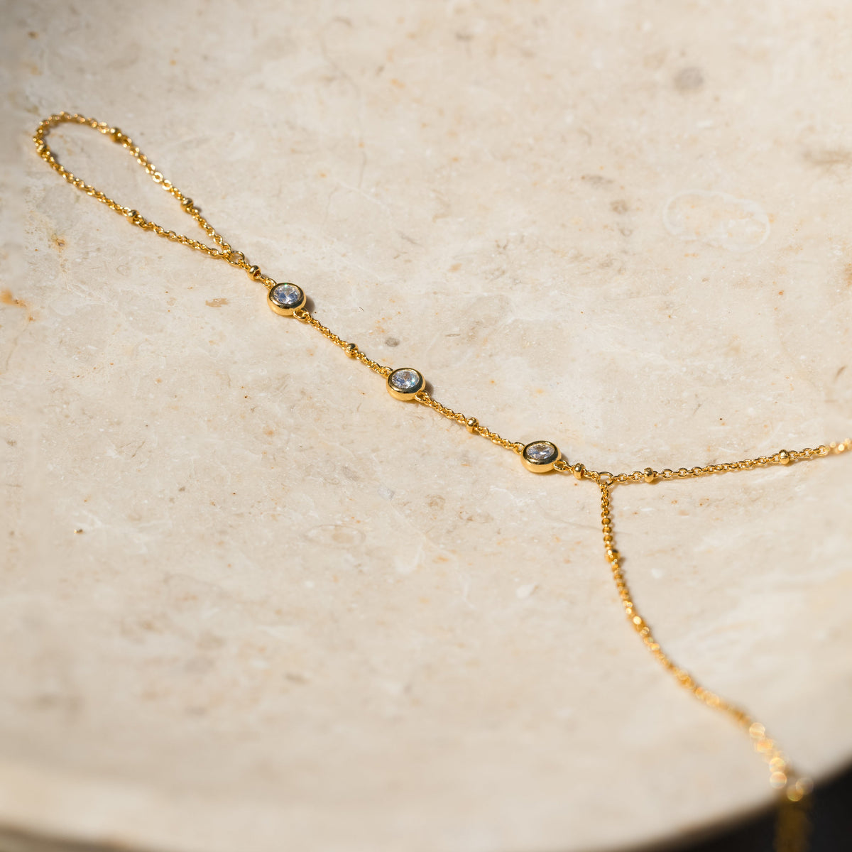 Diamond bezel hand chain