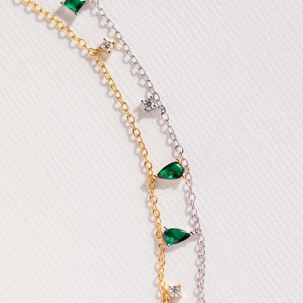 Larissa emerald station necklace