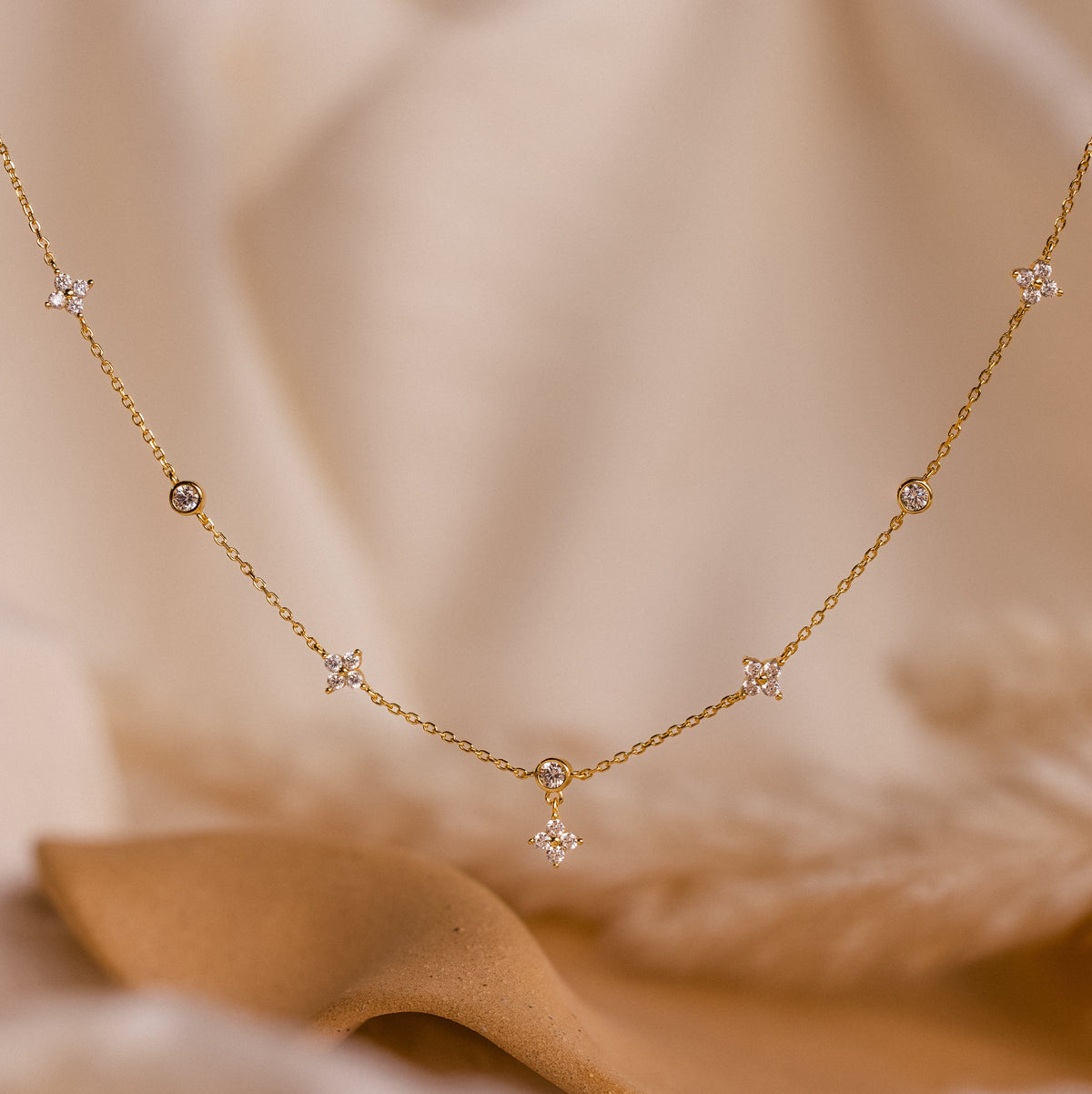 Ivy diamond station necklace