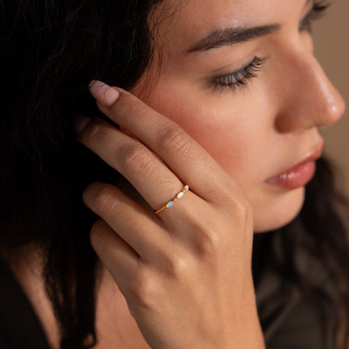 Alessia trio opal ring