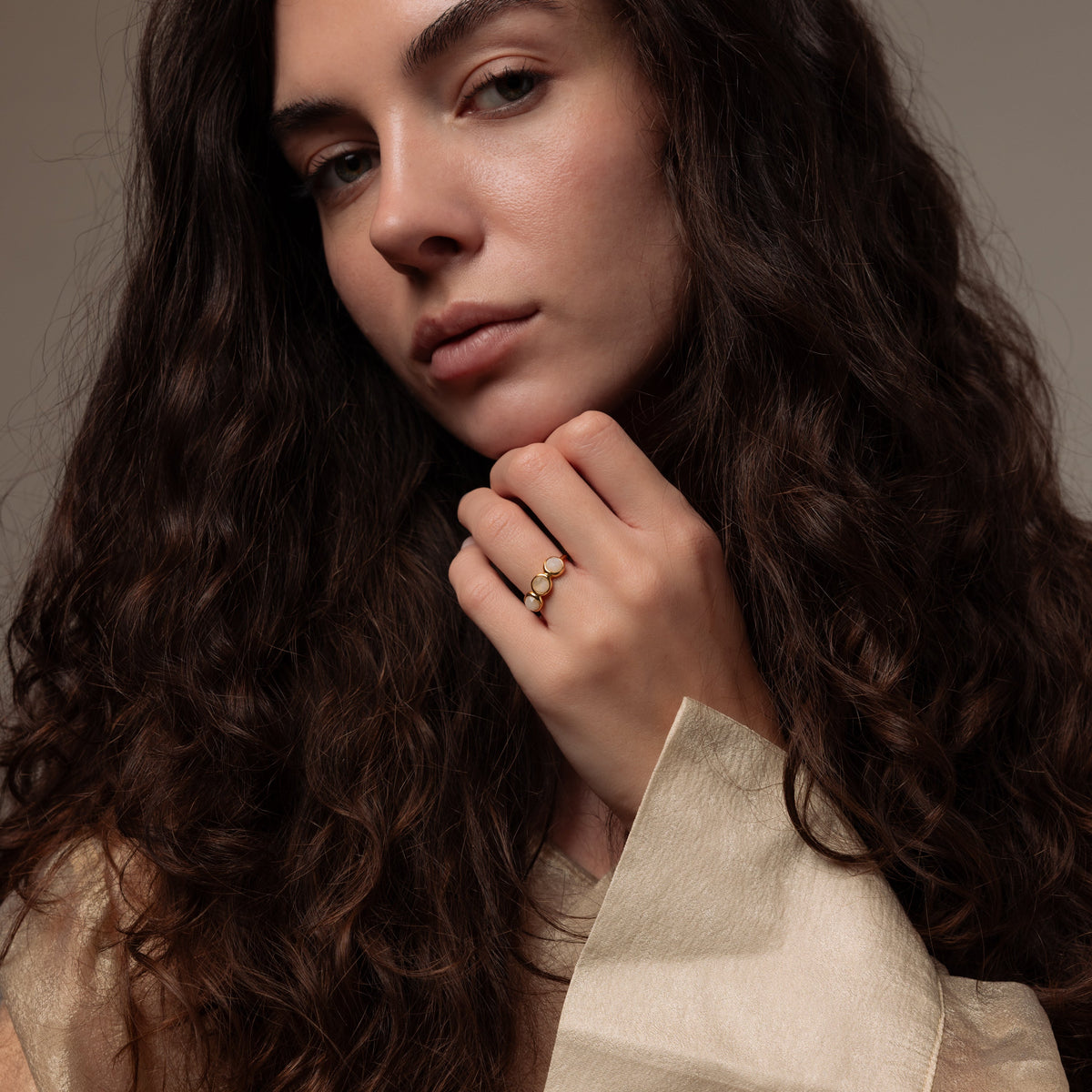Moonstone Cluster Ring