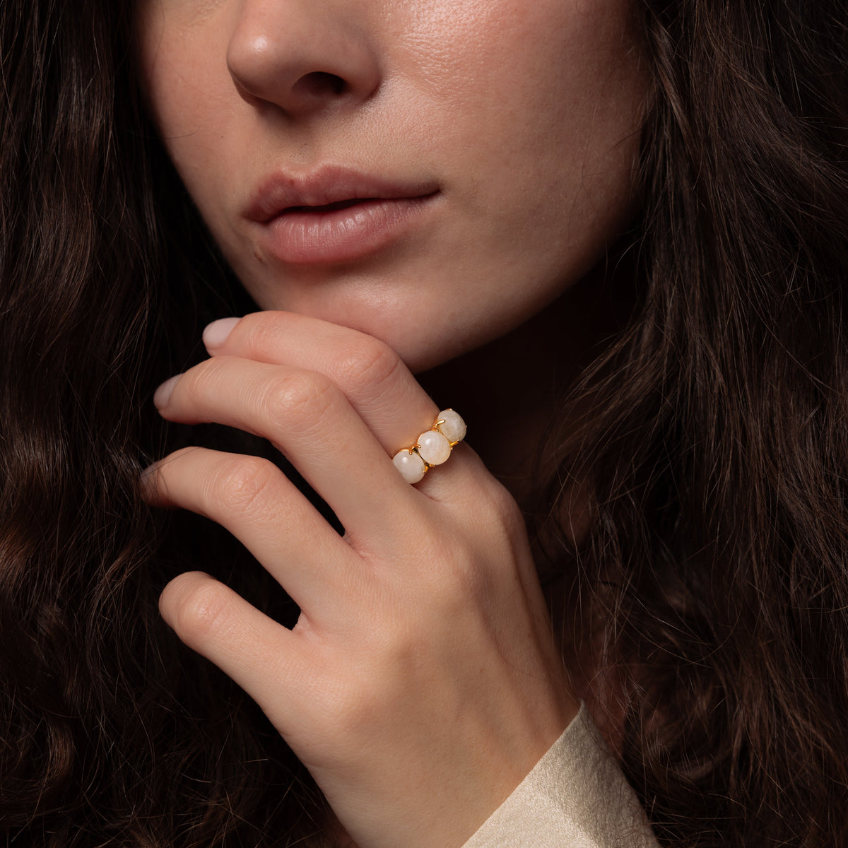 Cosmic moonstone ring