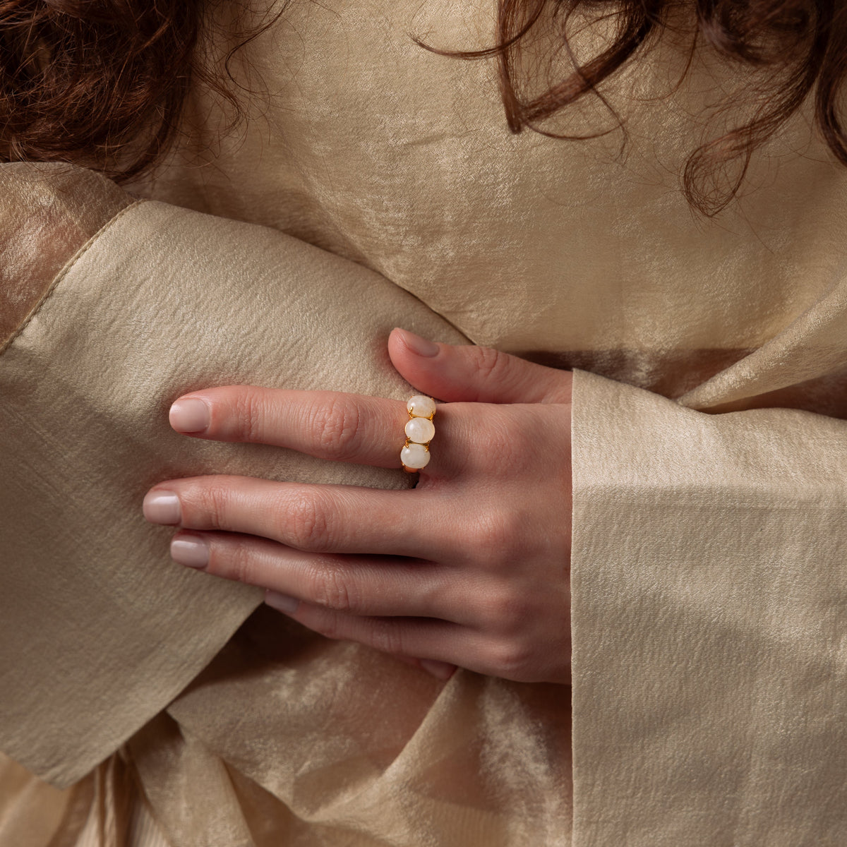 Cosmic moonstone ring