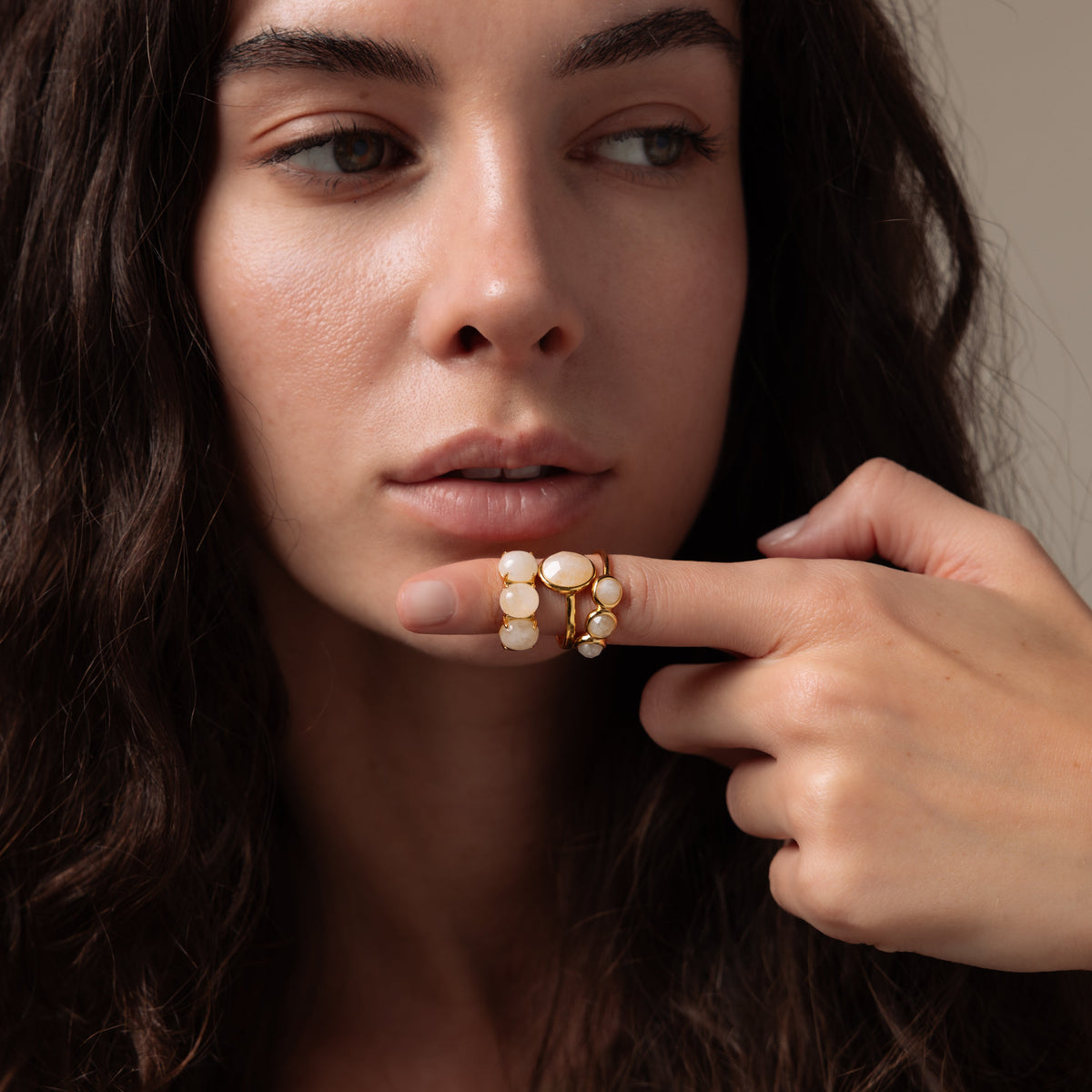 Cosmic moonstone ring
