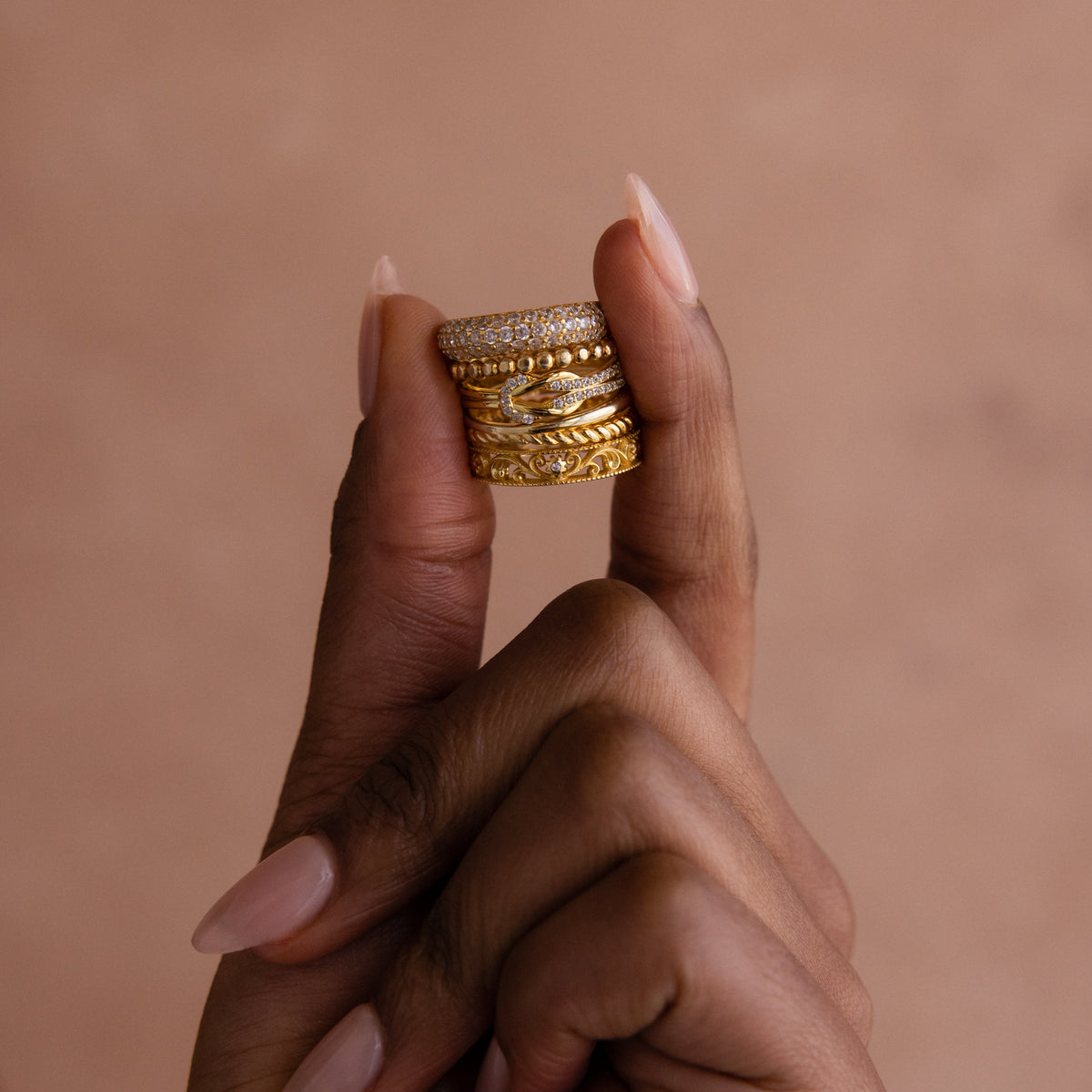 Pave Double Knot Ring