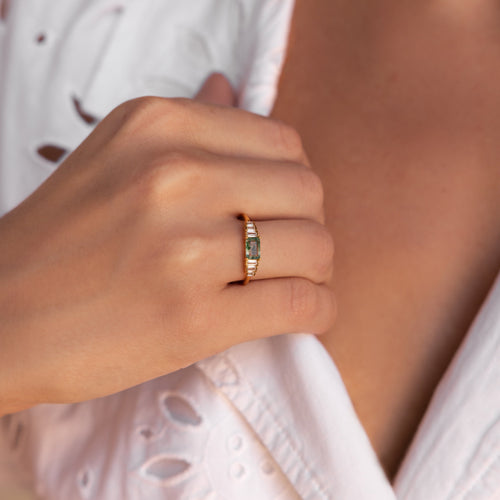 Agate statement ring