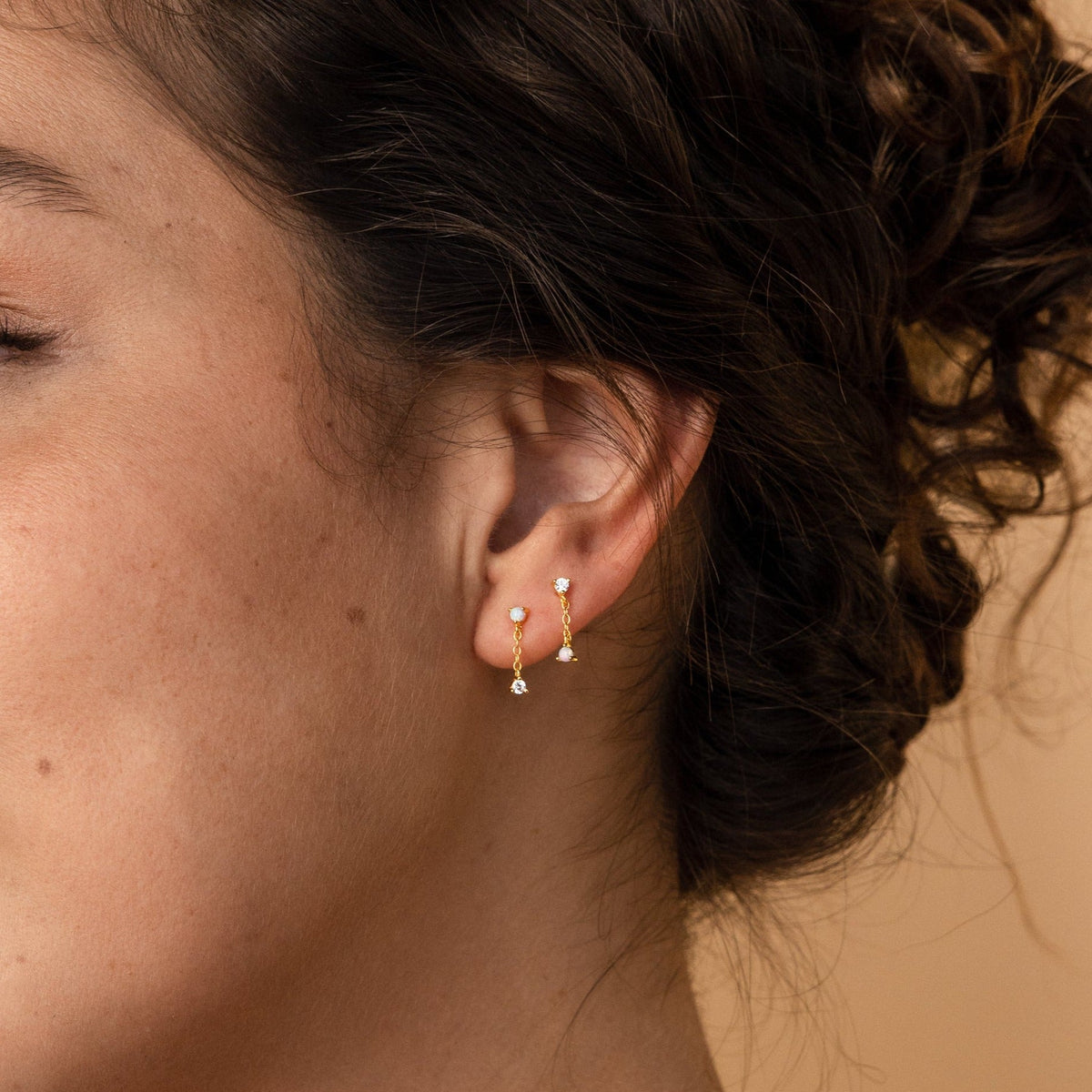 Opal drop studs