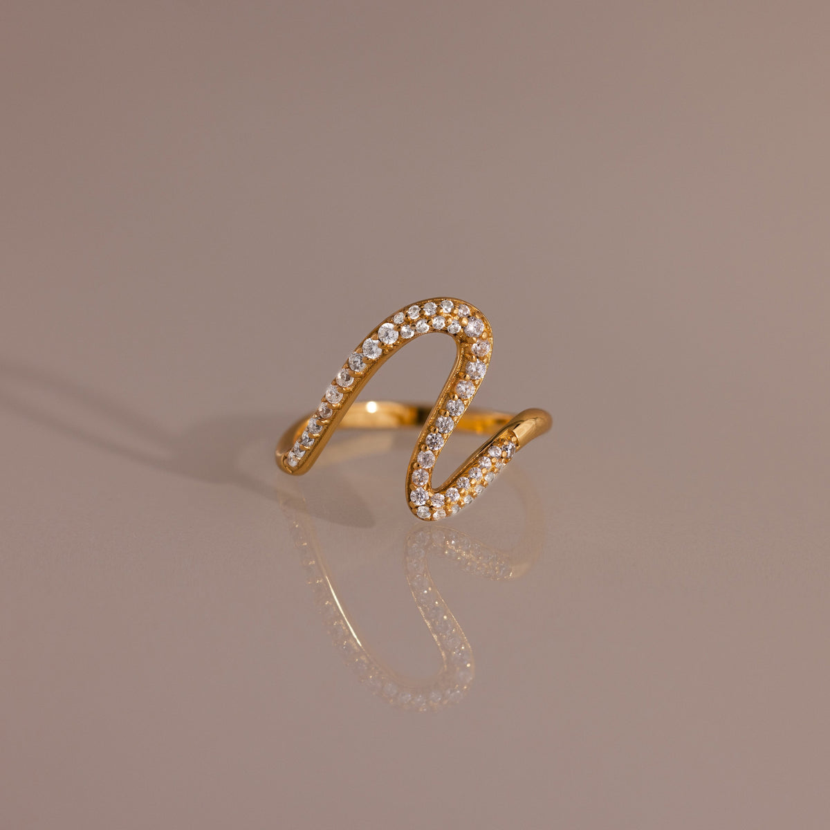 Pave wave ring