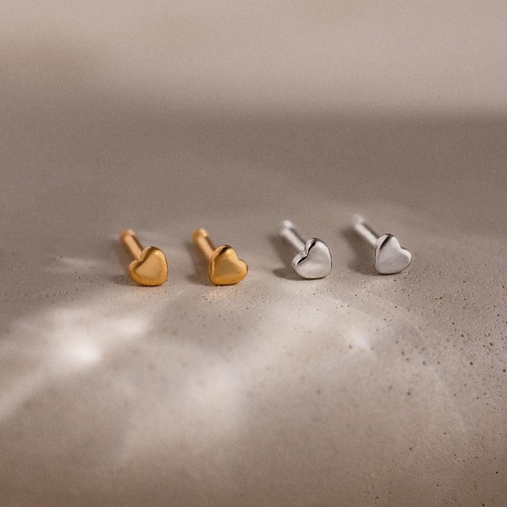Tiny heart flat back studs