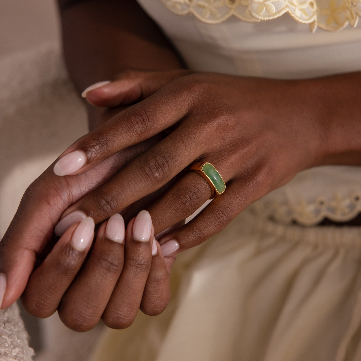 Jade signet ring