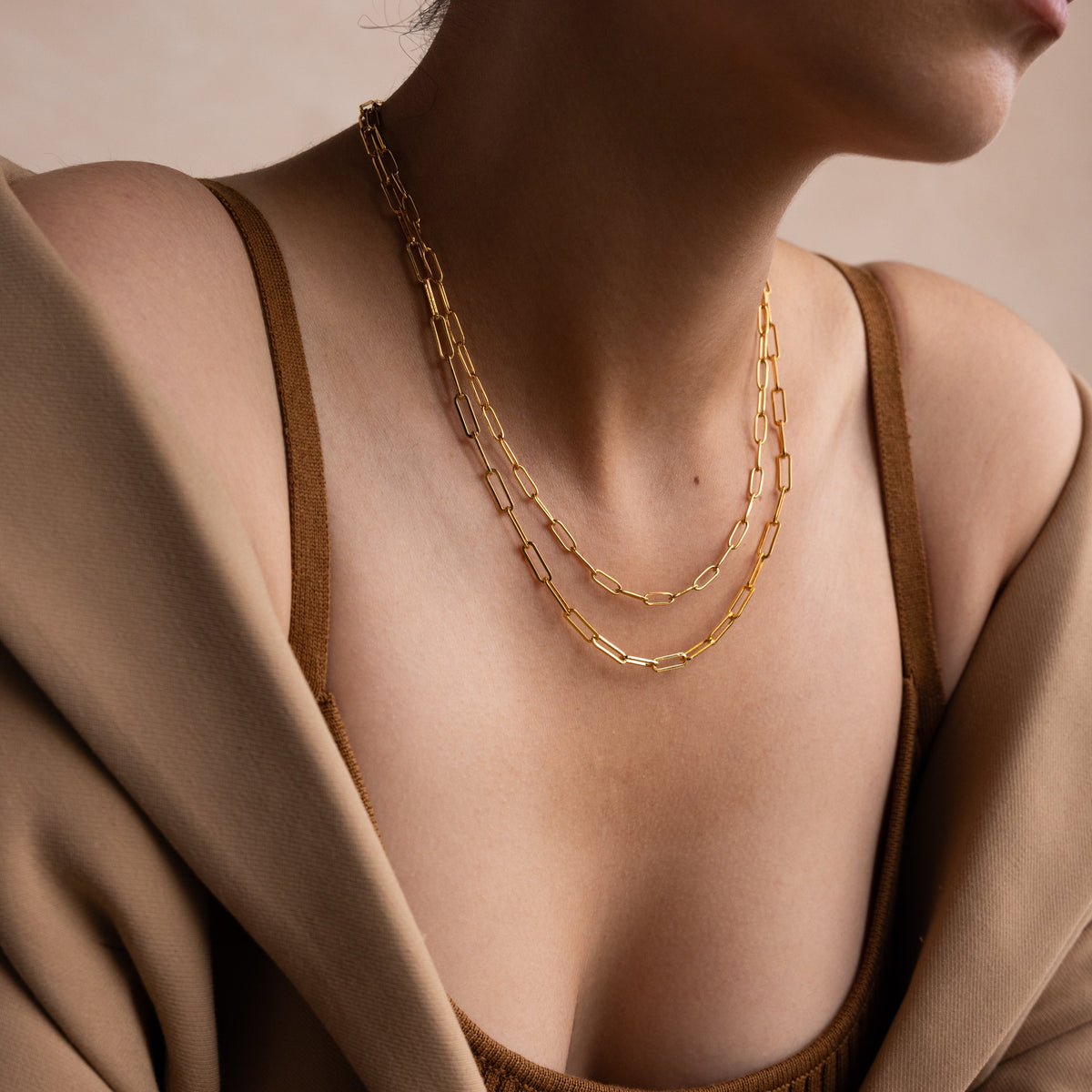 Bold paperclip chain necklace