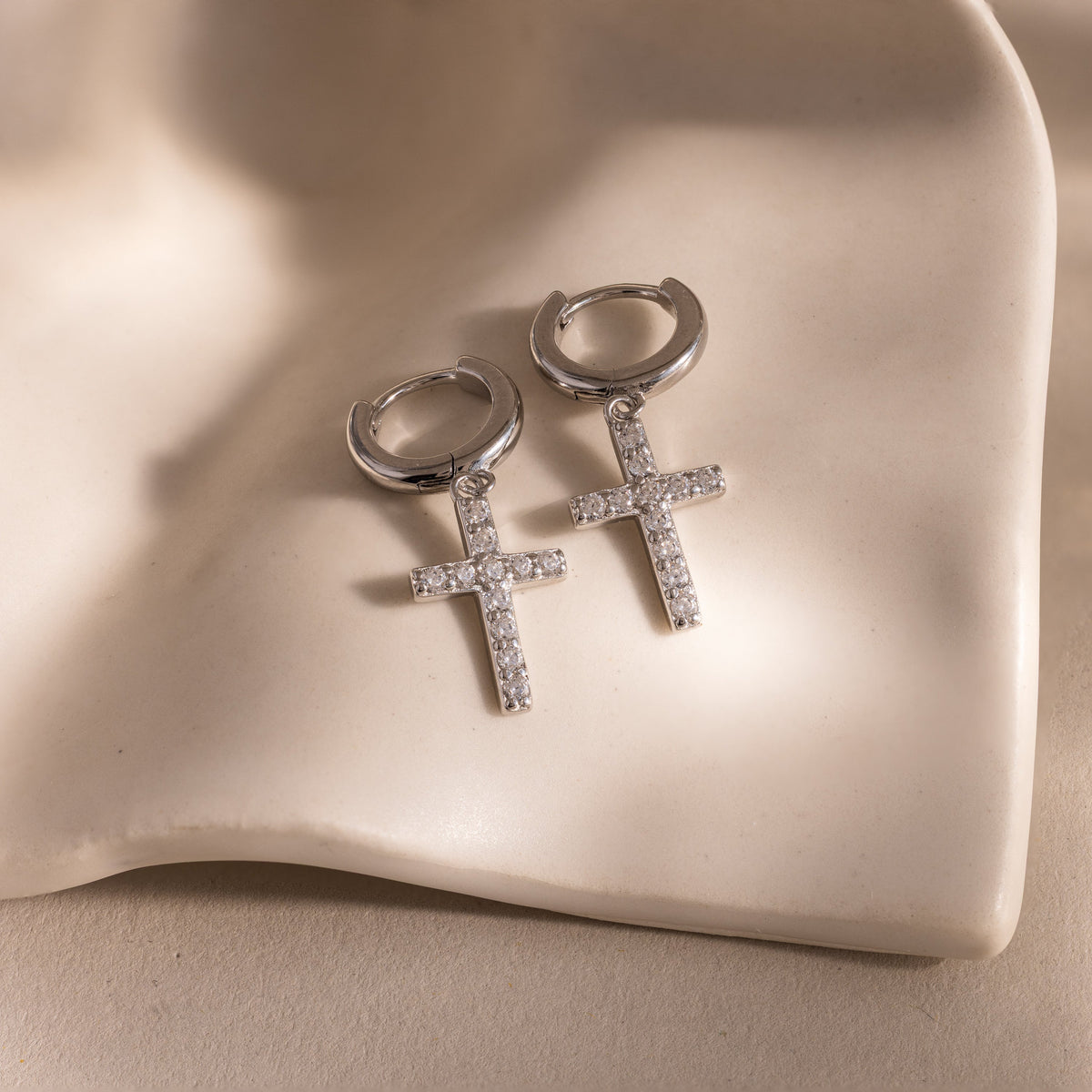 Pave cross hoops 4