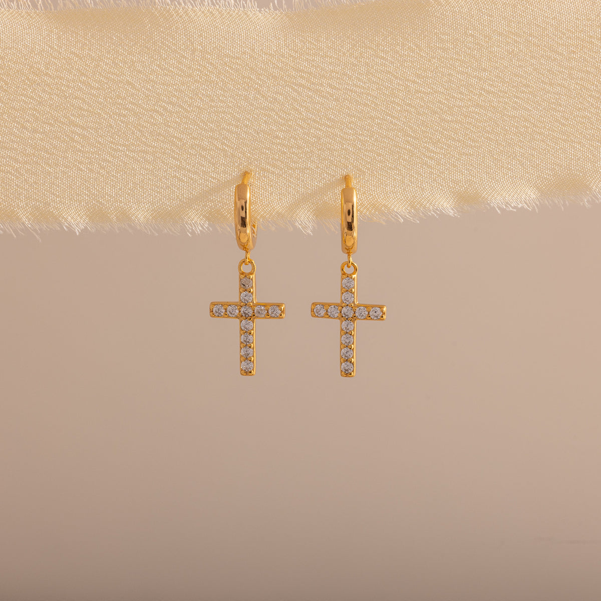 Pave cross hoops 2