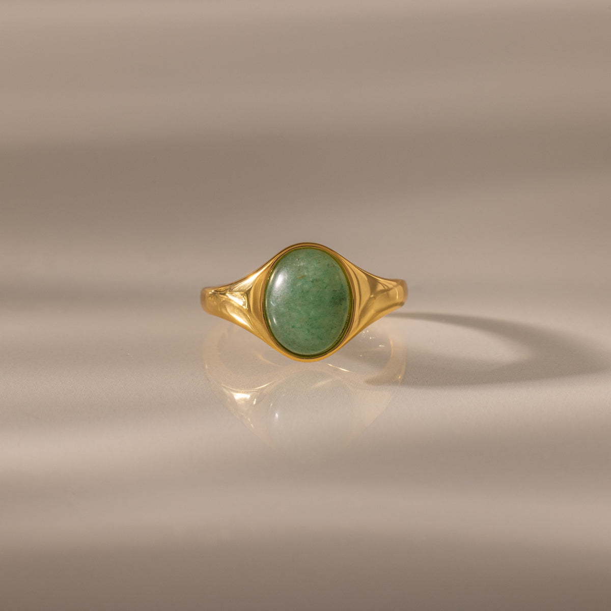 Solace jade signet ring