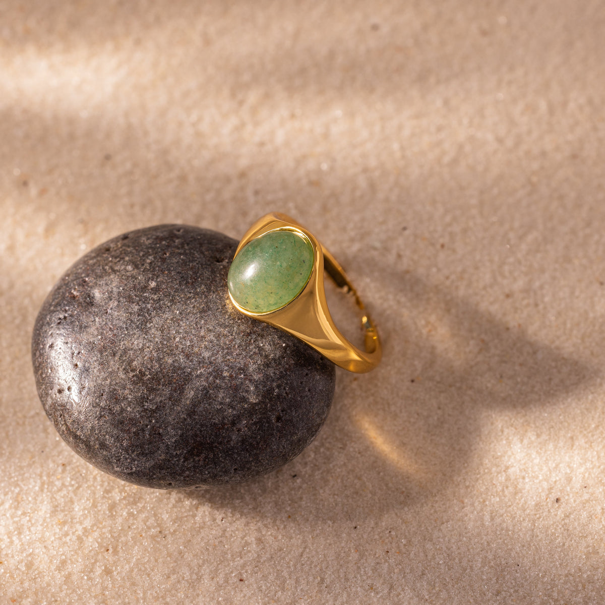 Solace jade signet ring