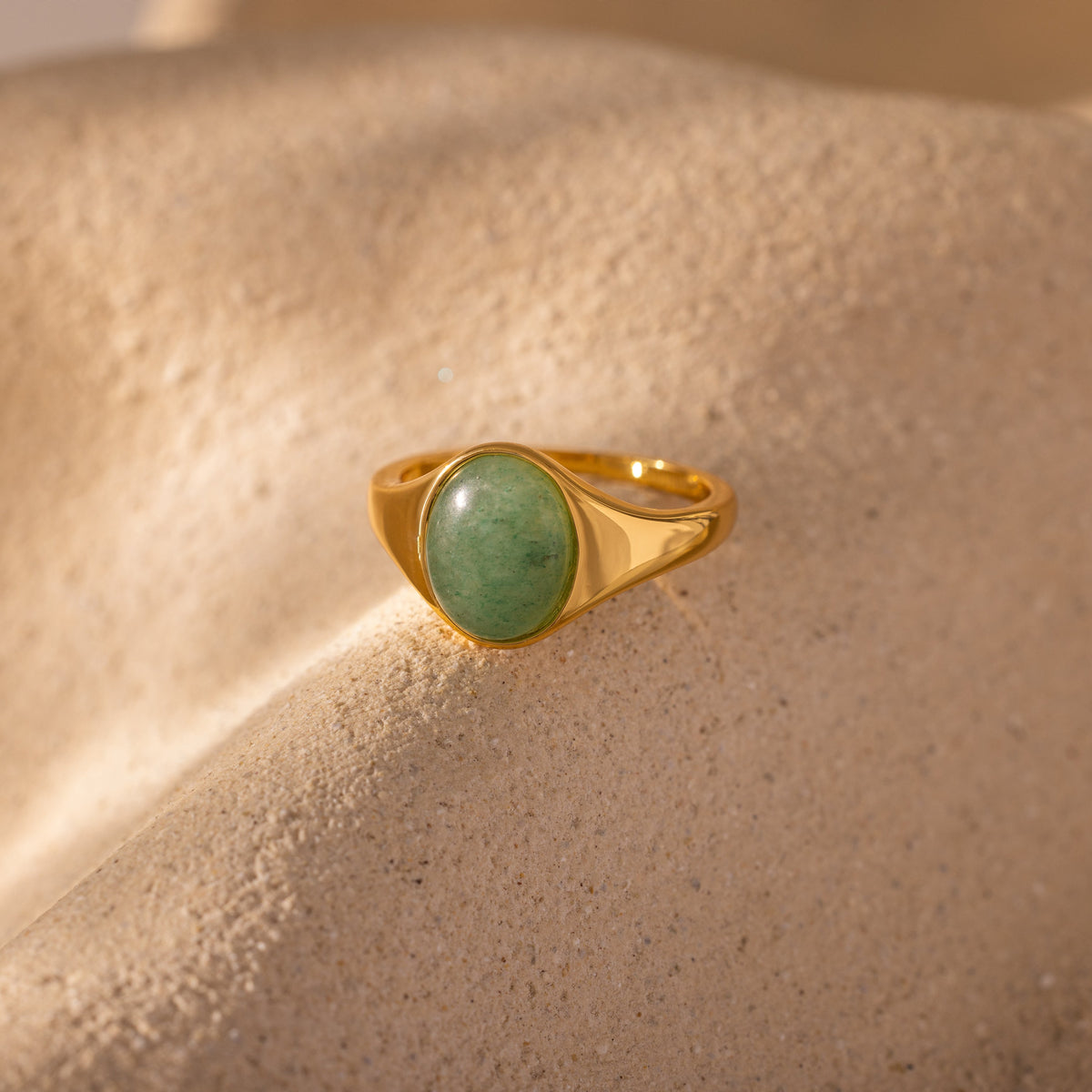 Solace jade signet ring