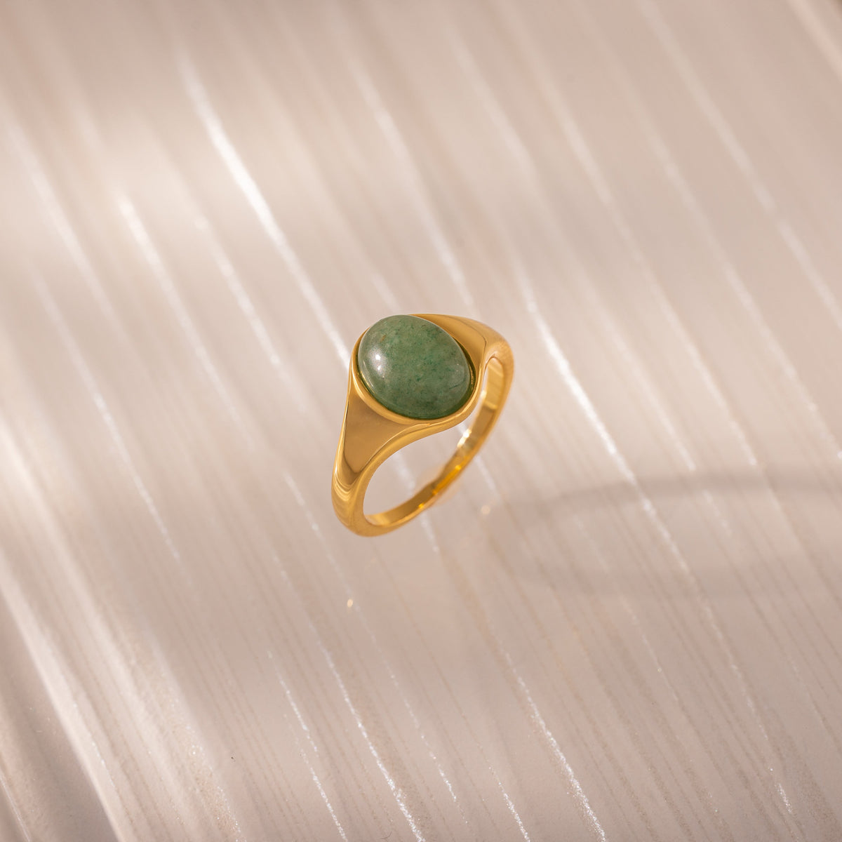 Solace jade signet ring