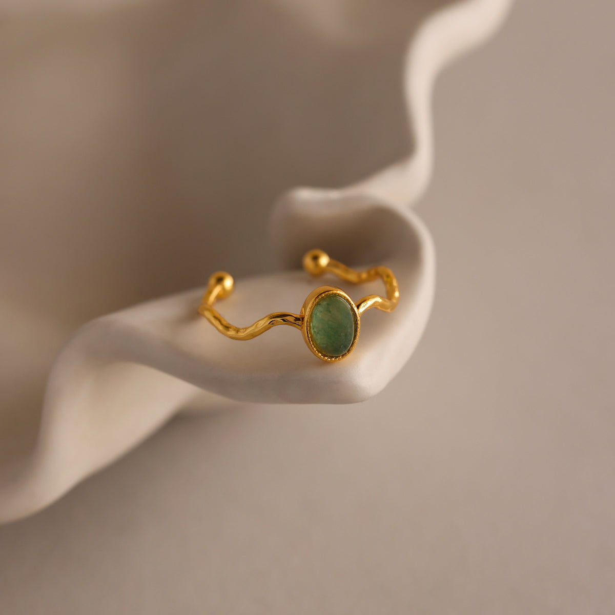 Open sculpted jade ring