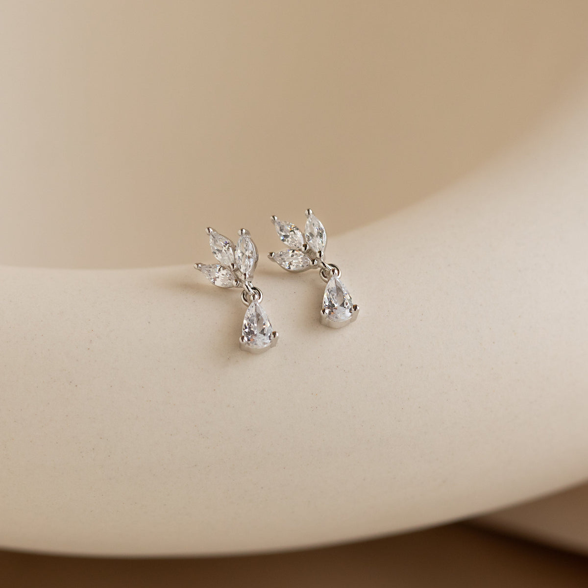 Marquise diamond drop studs