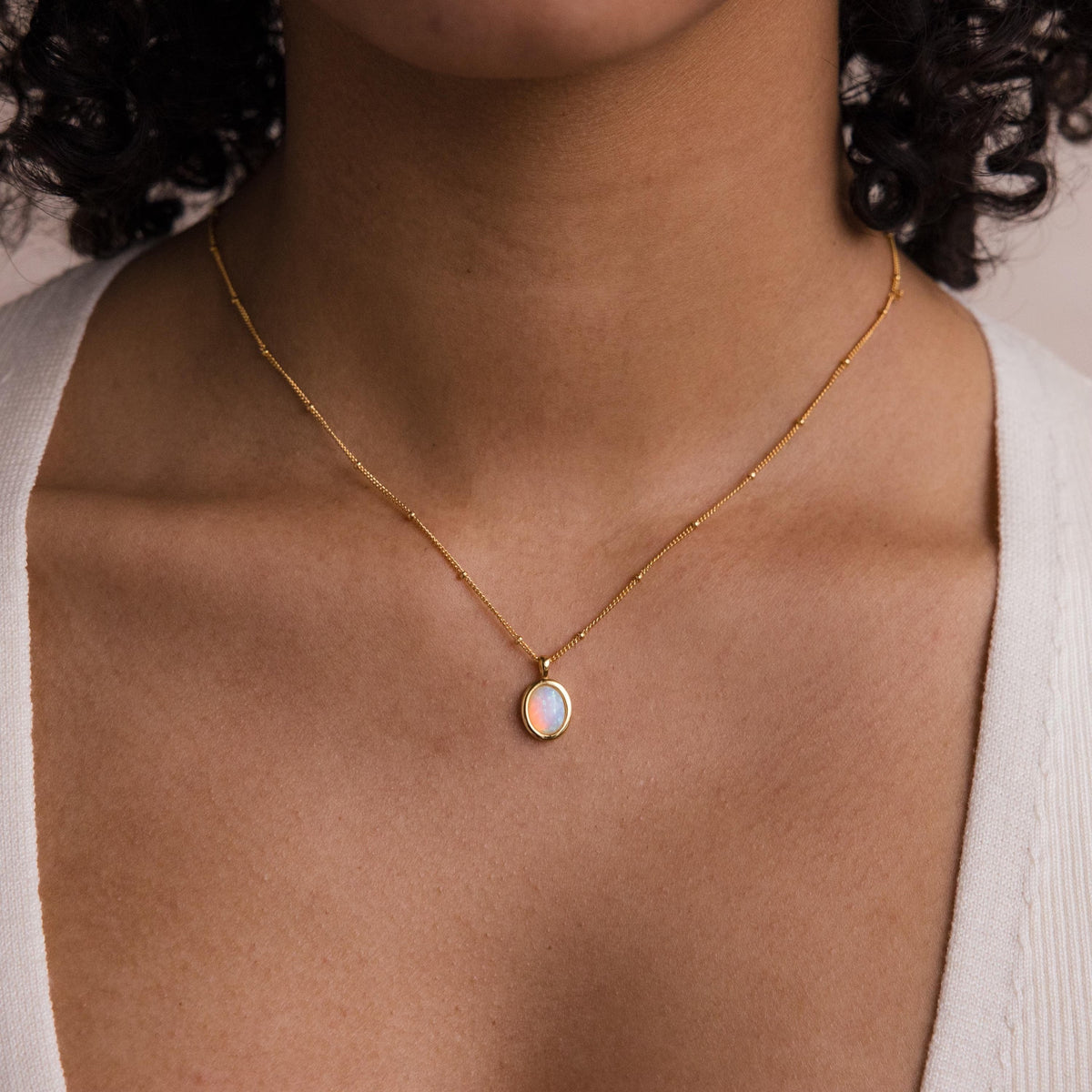 Opal pendant necklace