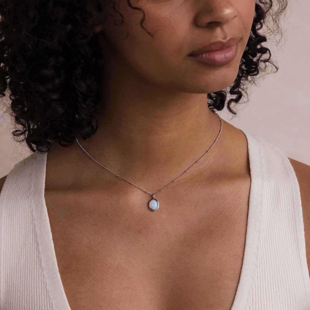 Opal pendant necklace