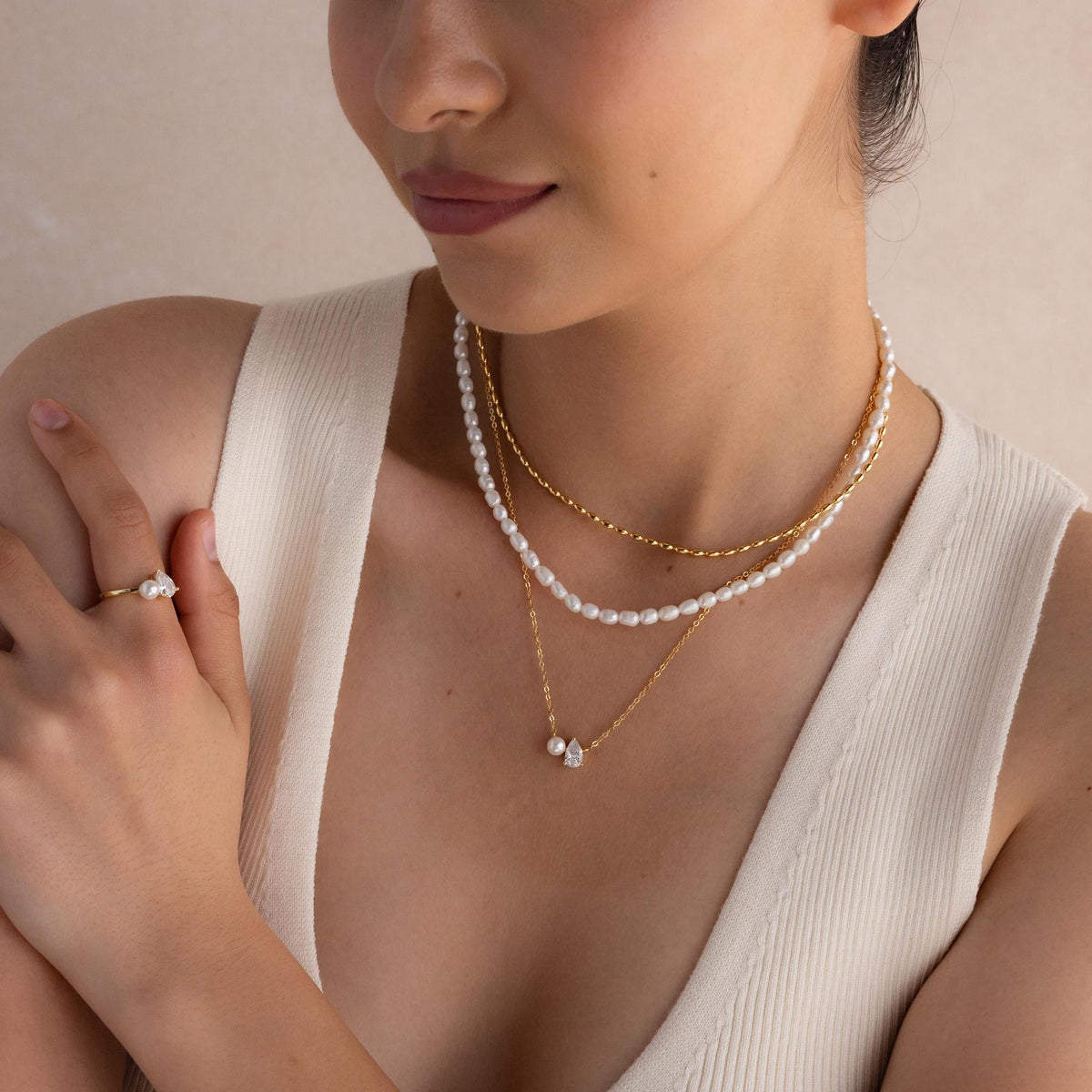 Pearl diamond necklace