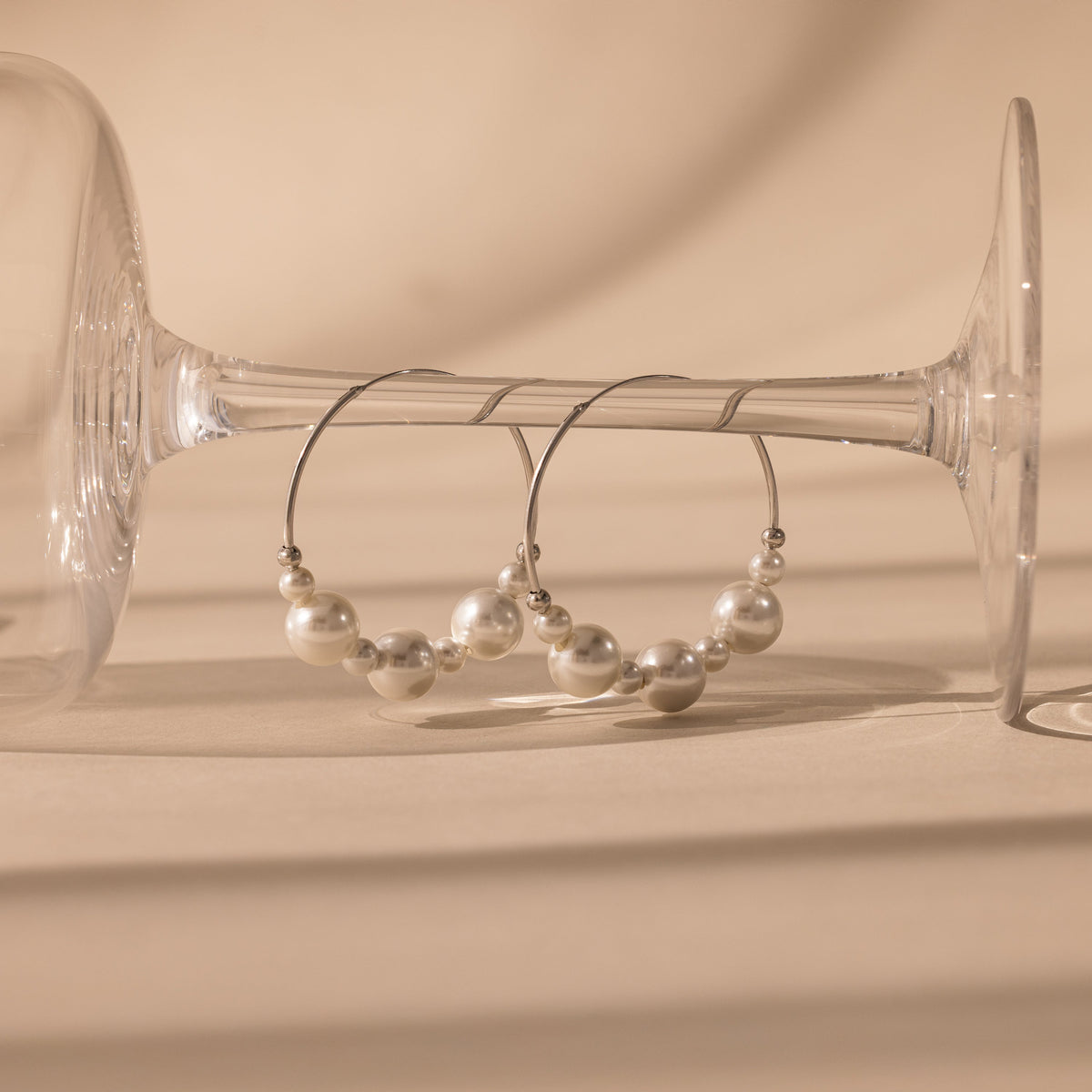 Statement pearl hoops 5