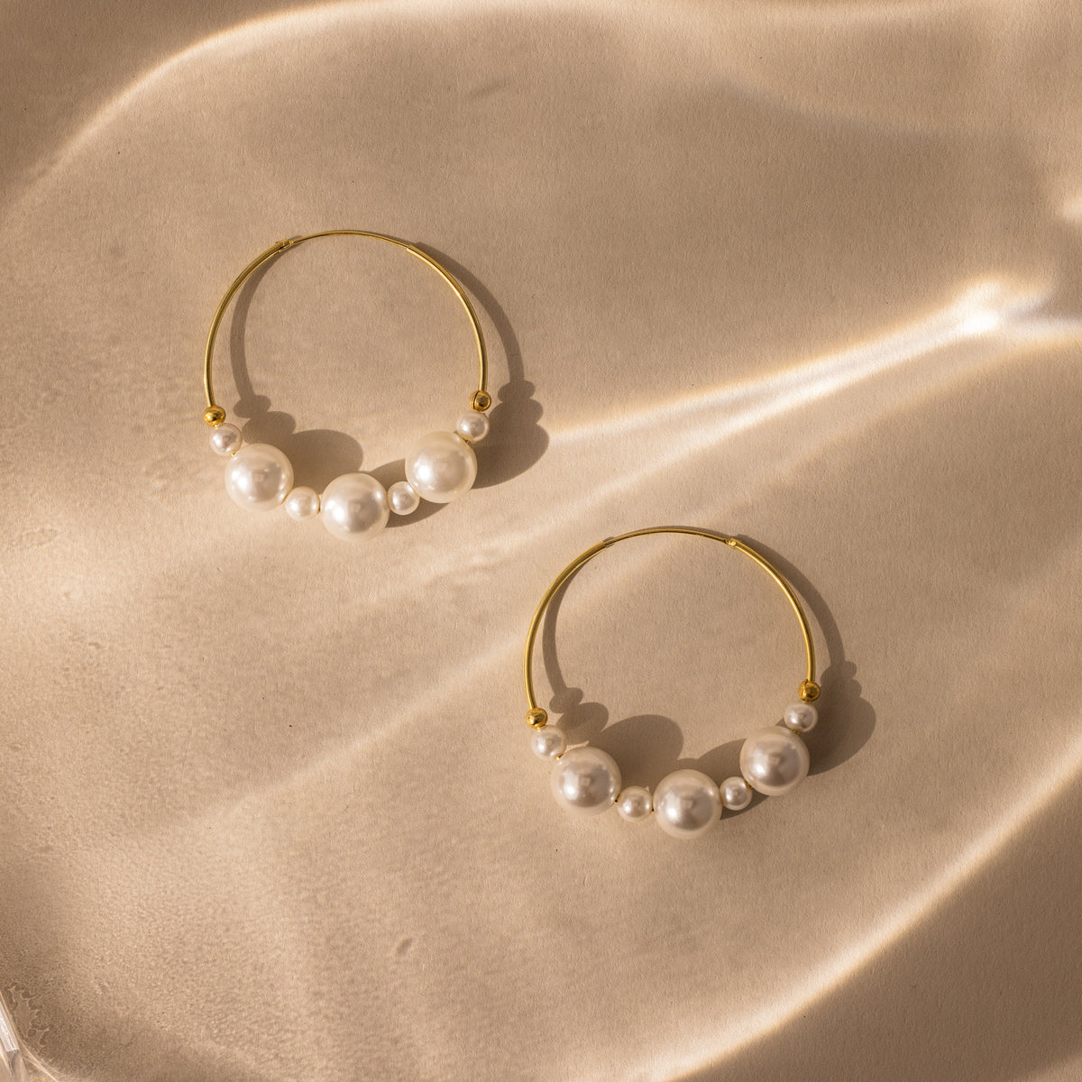 Statement pearl hoops 1
