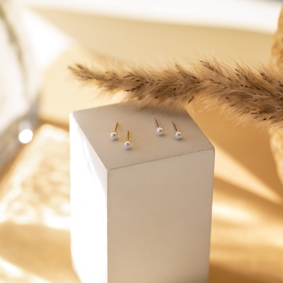 Dainty pearl studs 3