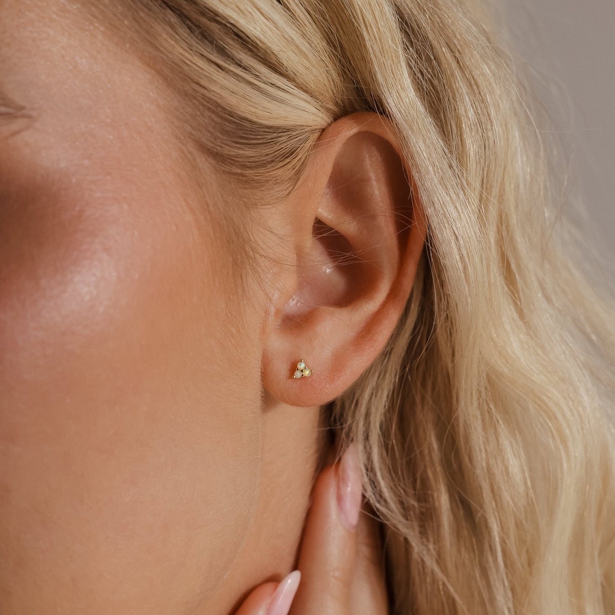 Opal cluster flat back studs