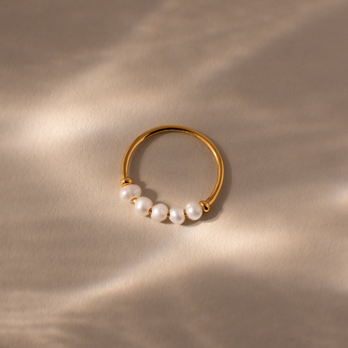 Beaded pearl ring
