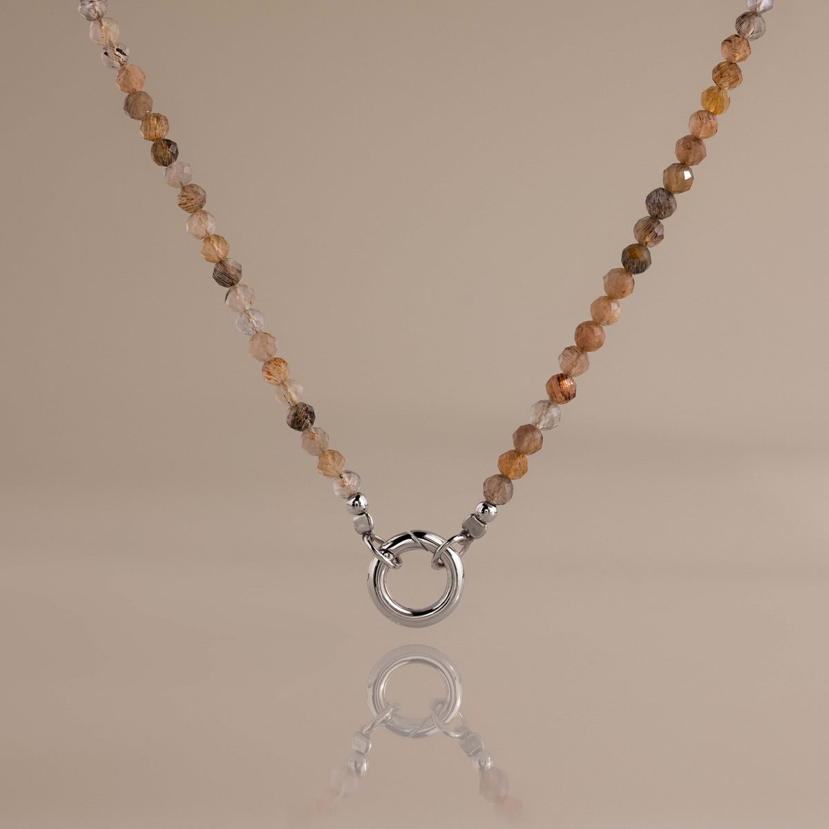 Sunstone beaded charm necklace