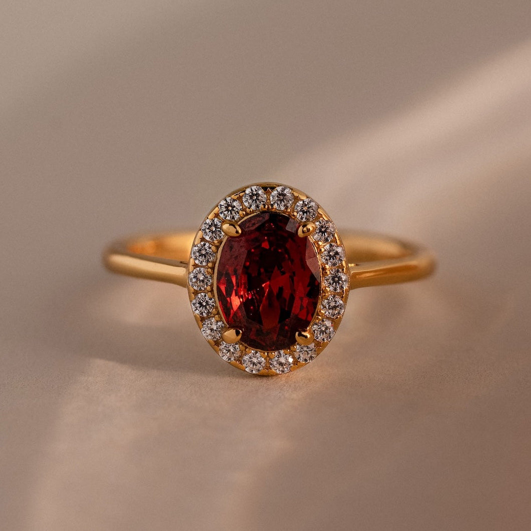Pave garnet ring